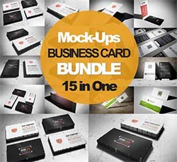 15种名片展示模型：15 in 1 Business Card Mock-Ups